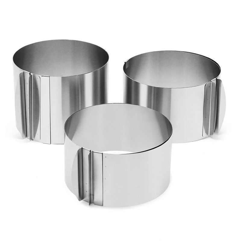 Stainless Steel Large Adjustable 6-12 Inch Cake Moulds Round - 30cm Tin Cutter Cheesecake Mousse