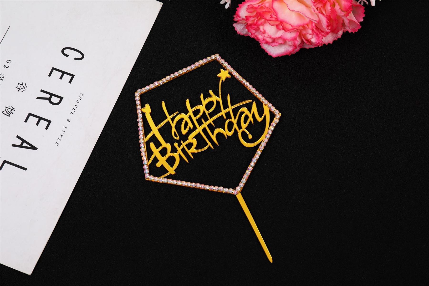 Happy Birthday Diamante Toppers