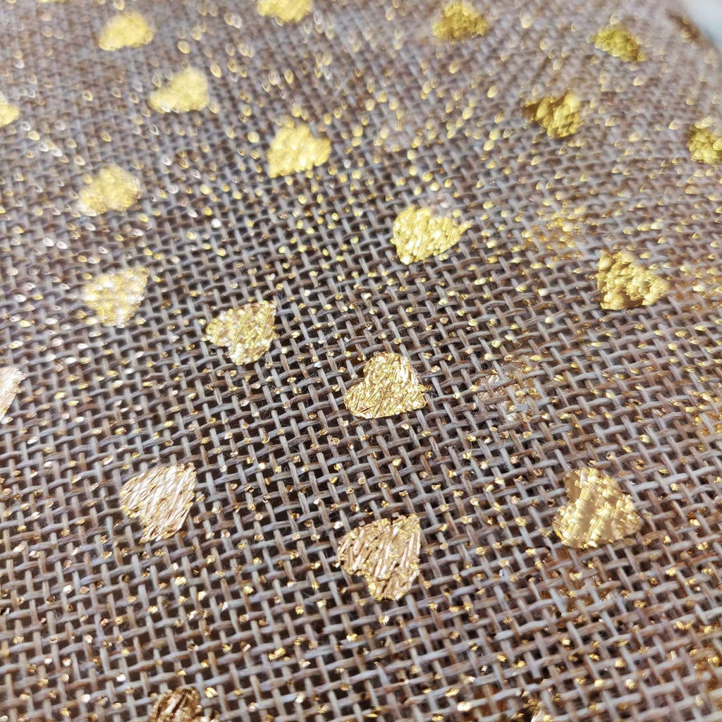 Natural Hessian Fabric Roll with Foil Stamp
