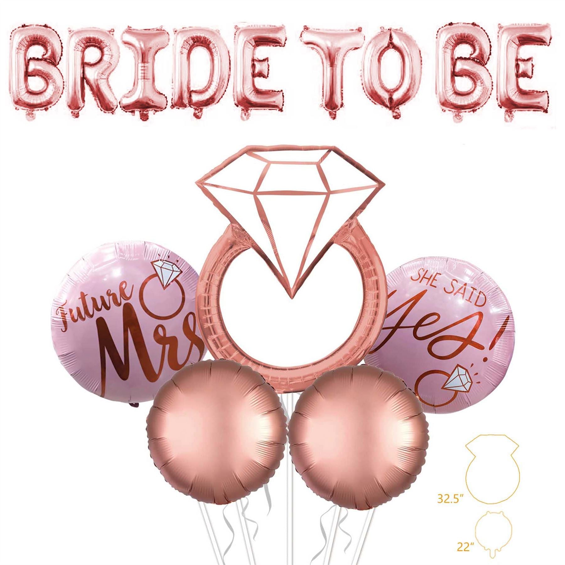 Sets of Premium Occasion Balloons - Rose Gold Engagement