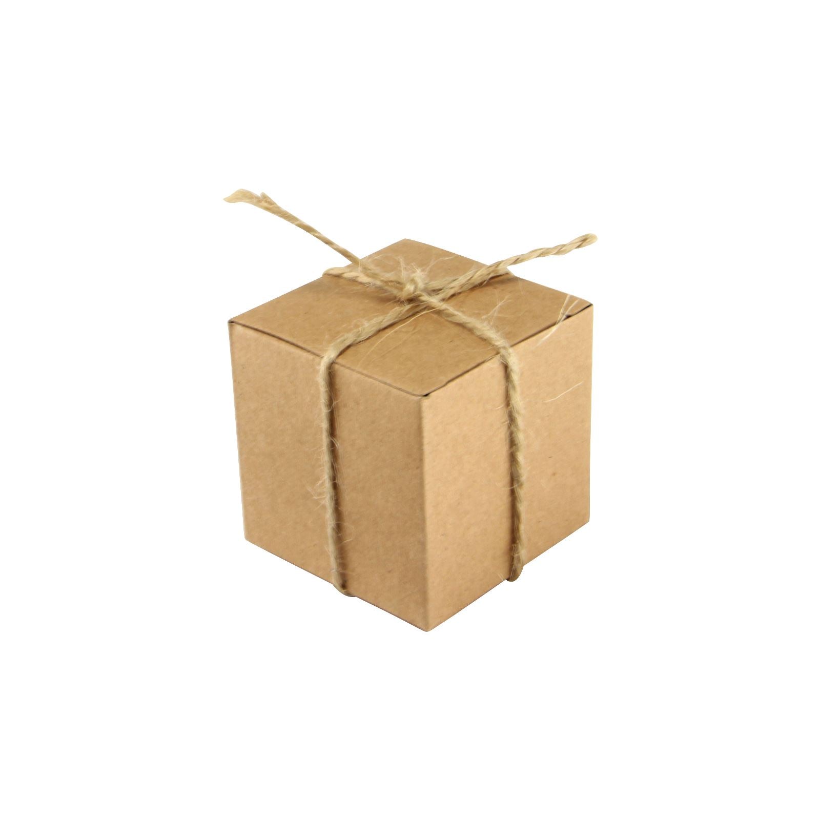 Vintage Cube Favour Boxes with Rope