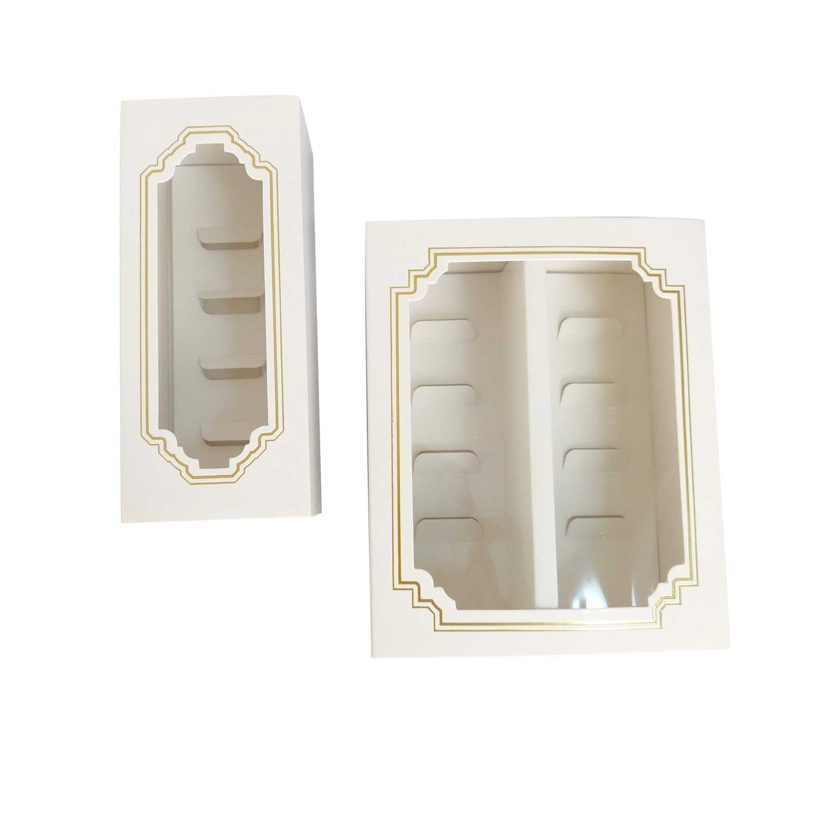 Premium White Windowed Macaron Boxes