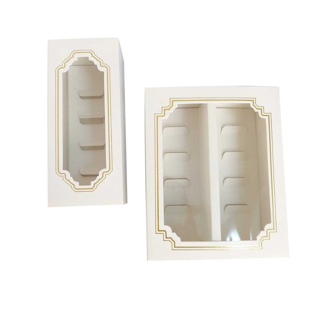 Premium White Windowed Macaron Boxes