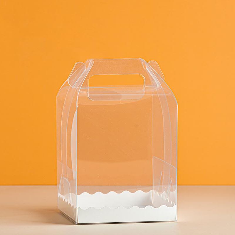 4 Inch to 6 Inch Transparent Mini Cake Box - Carrier PVC Acetate Bento