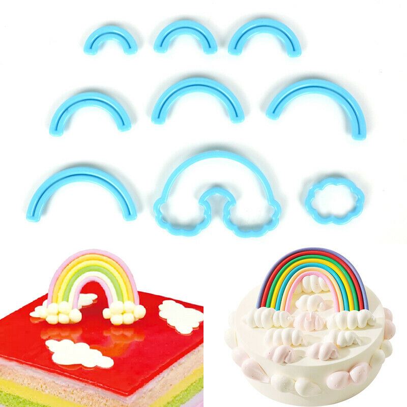 Set of 9 Rainbow Fondant Cutter