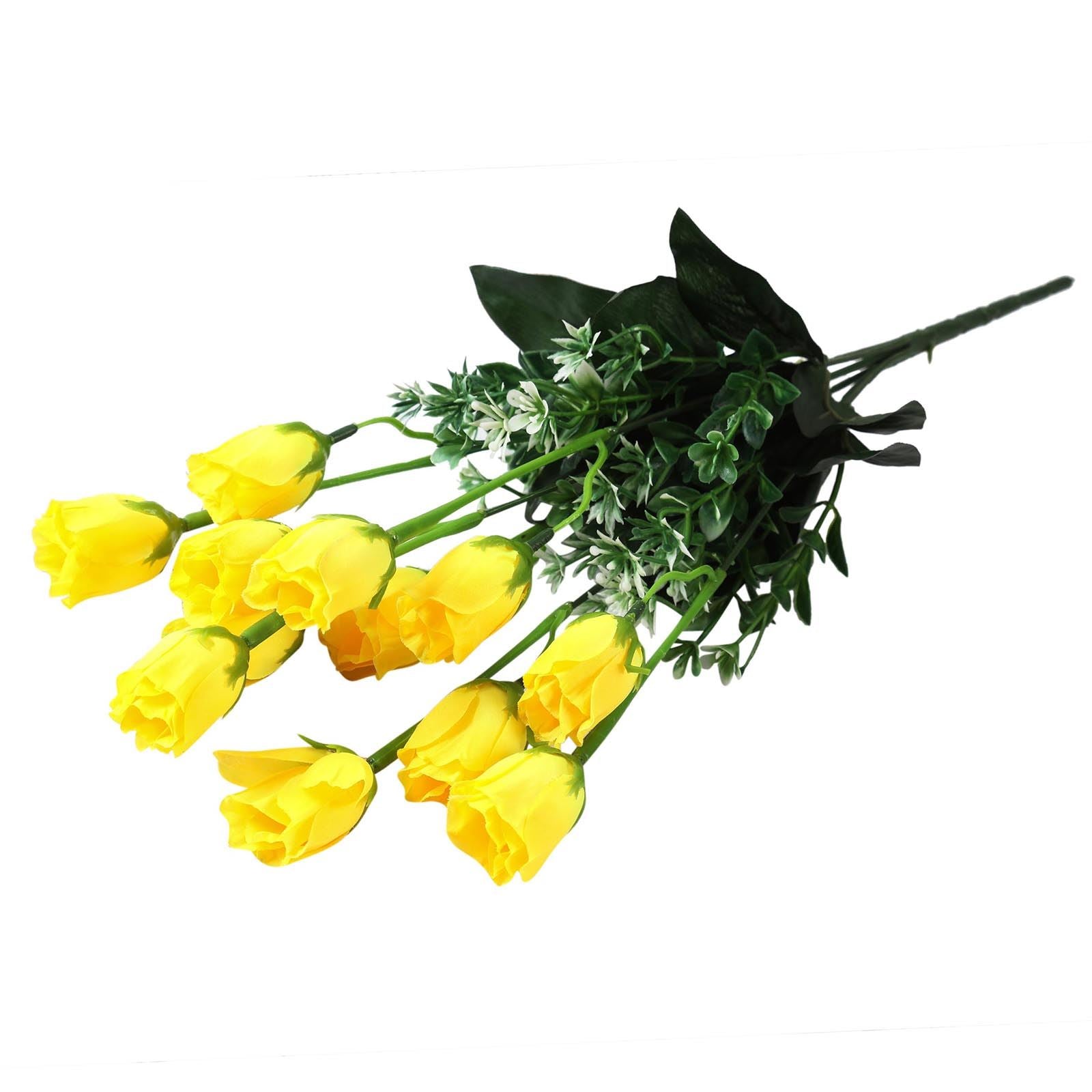 10 Head Small Tulip Rosebud Flower Bunch