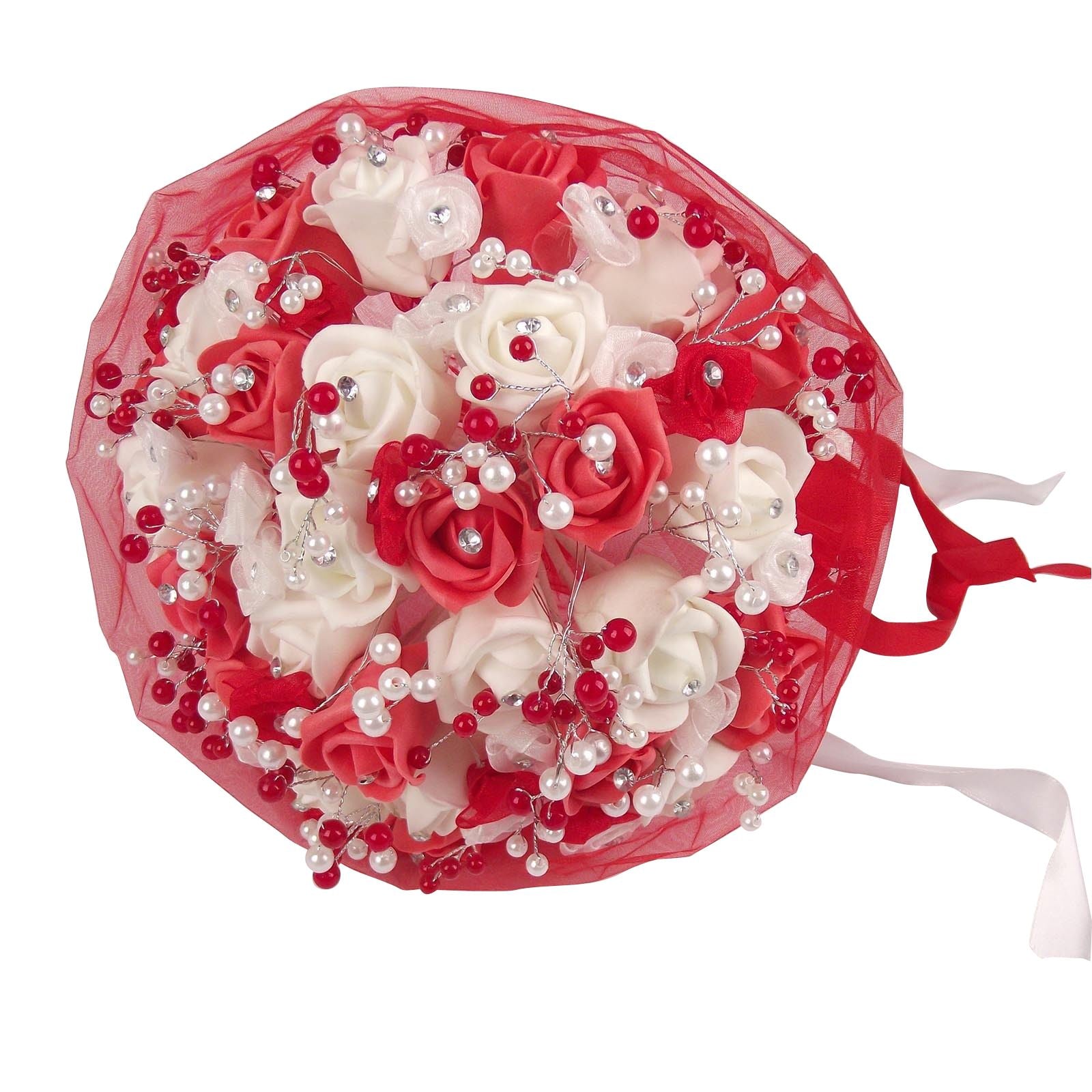 Rosebud, Diamante and Pearl Bridal Bouquet