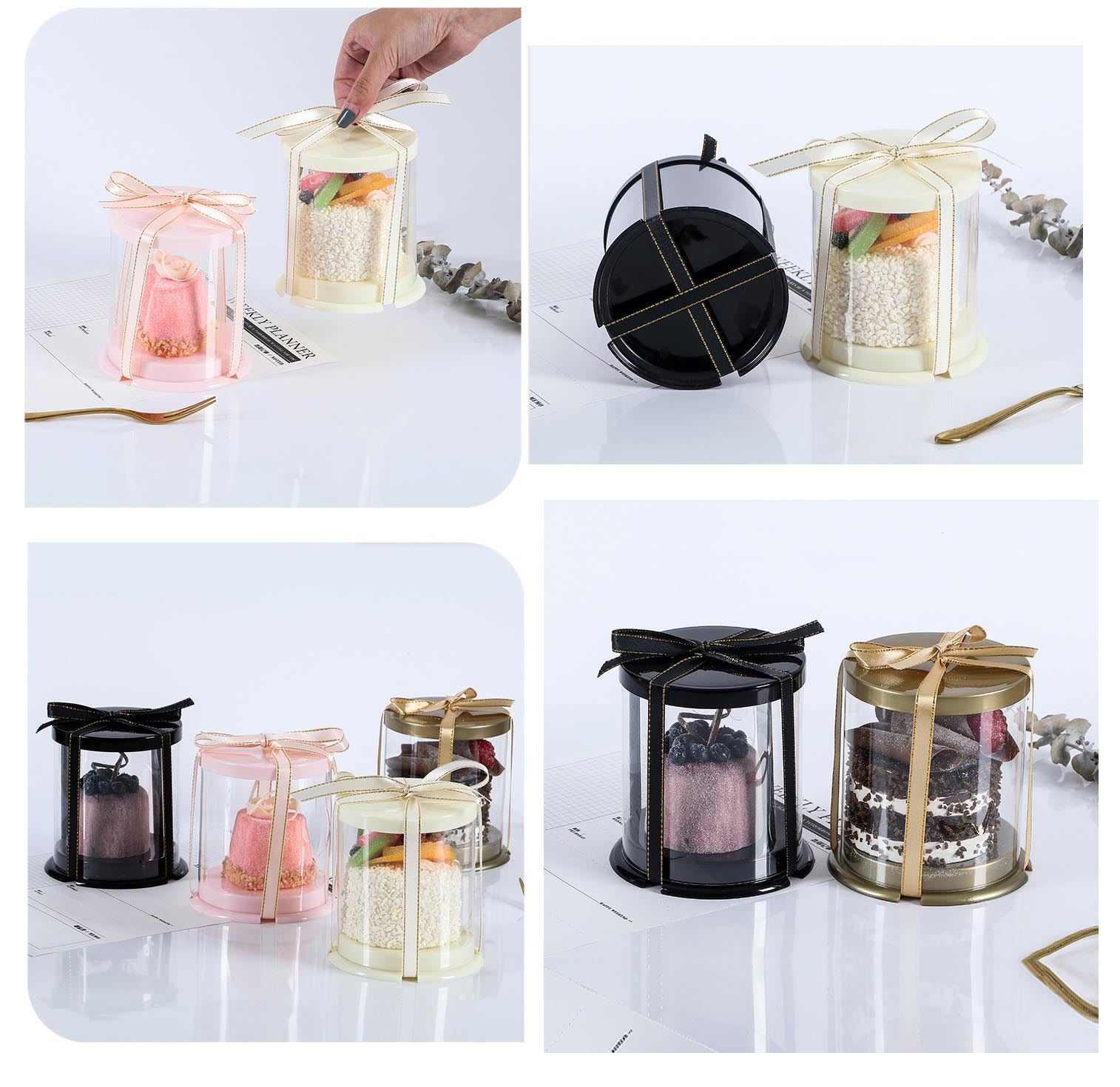 Premium Mini Transparent Cake Box - Hat Box Bento Cupcake Gift Display