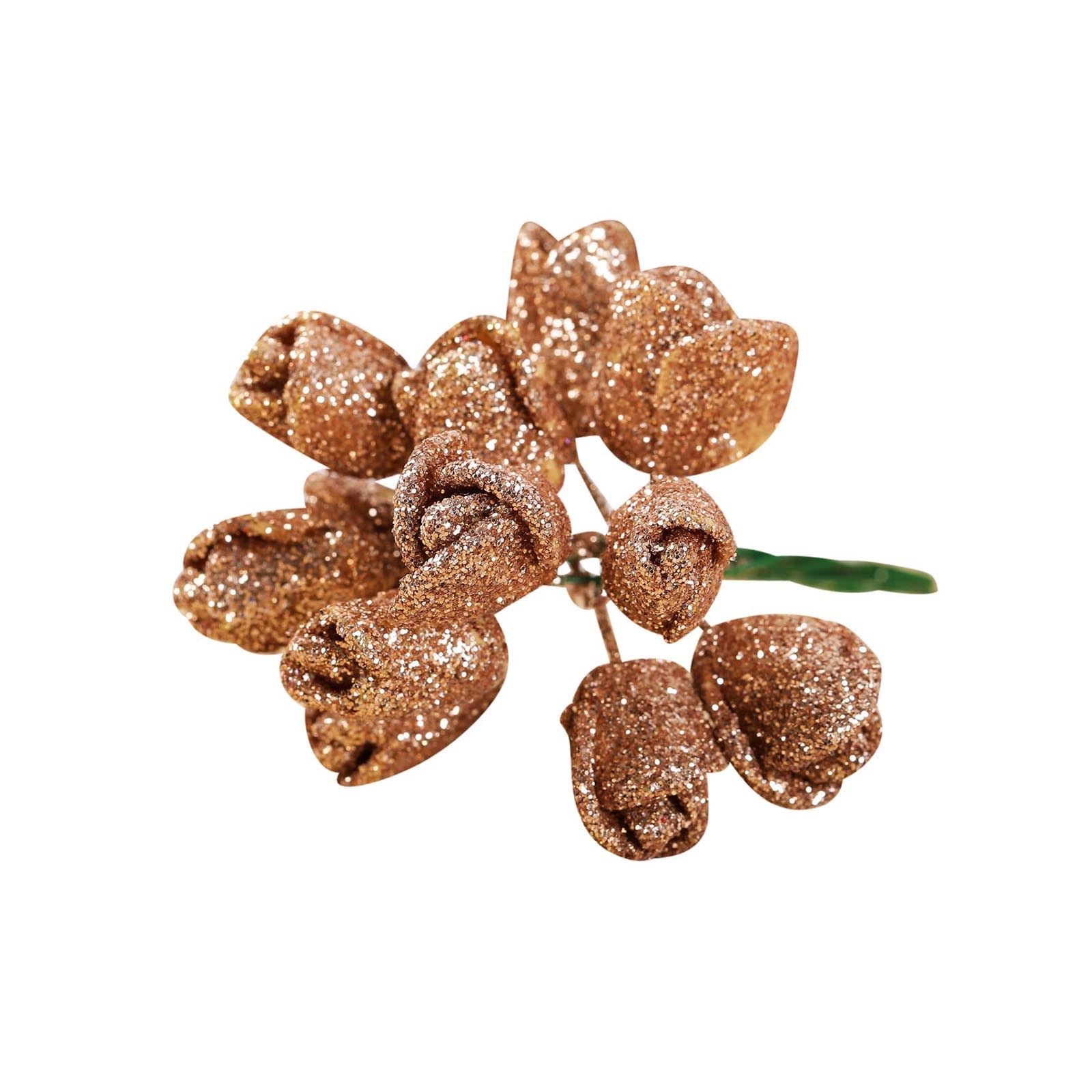 Bundle of 10 Mini Glitter Roses