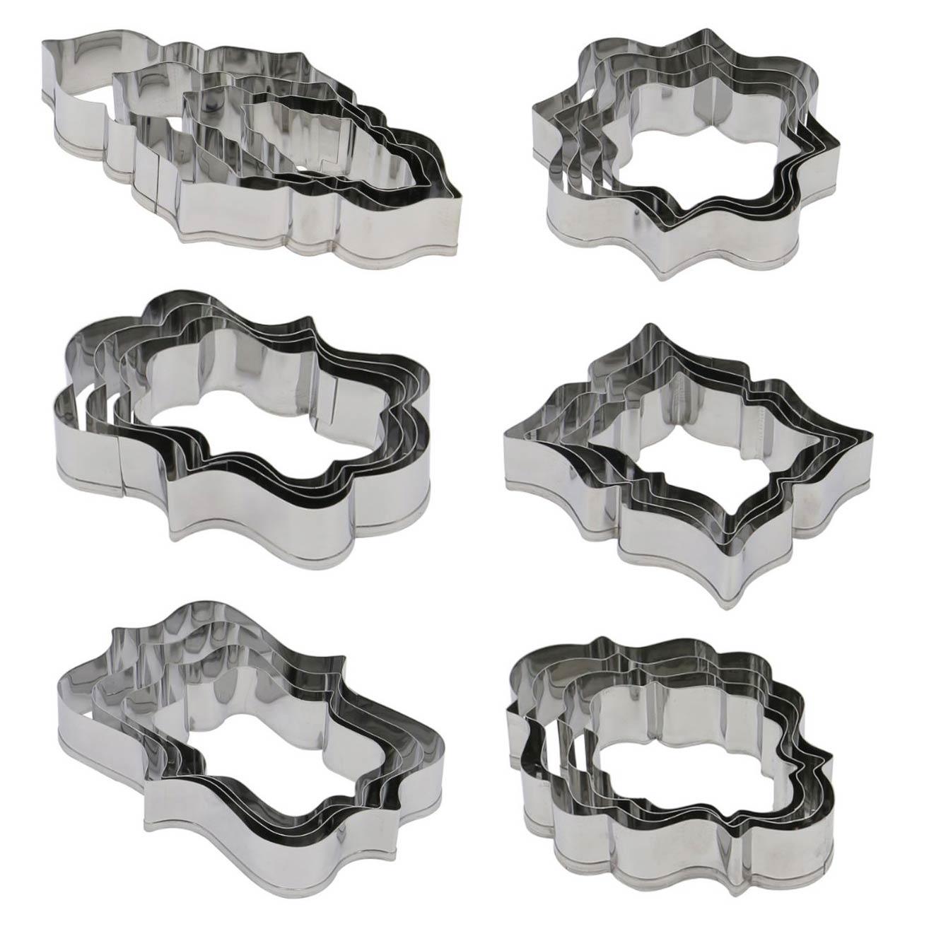 Set of 4 Plaque Frame Stainless Steel Cookie Cutters