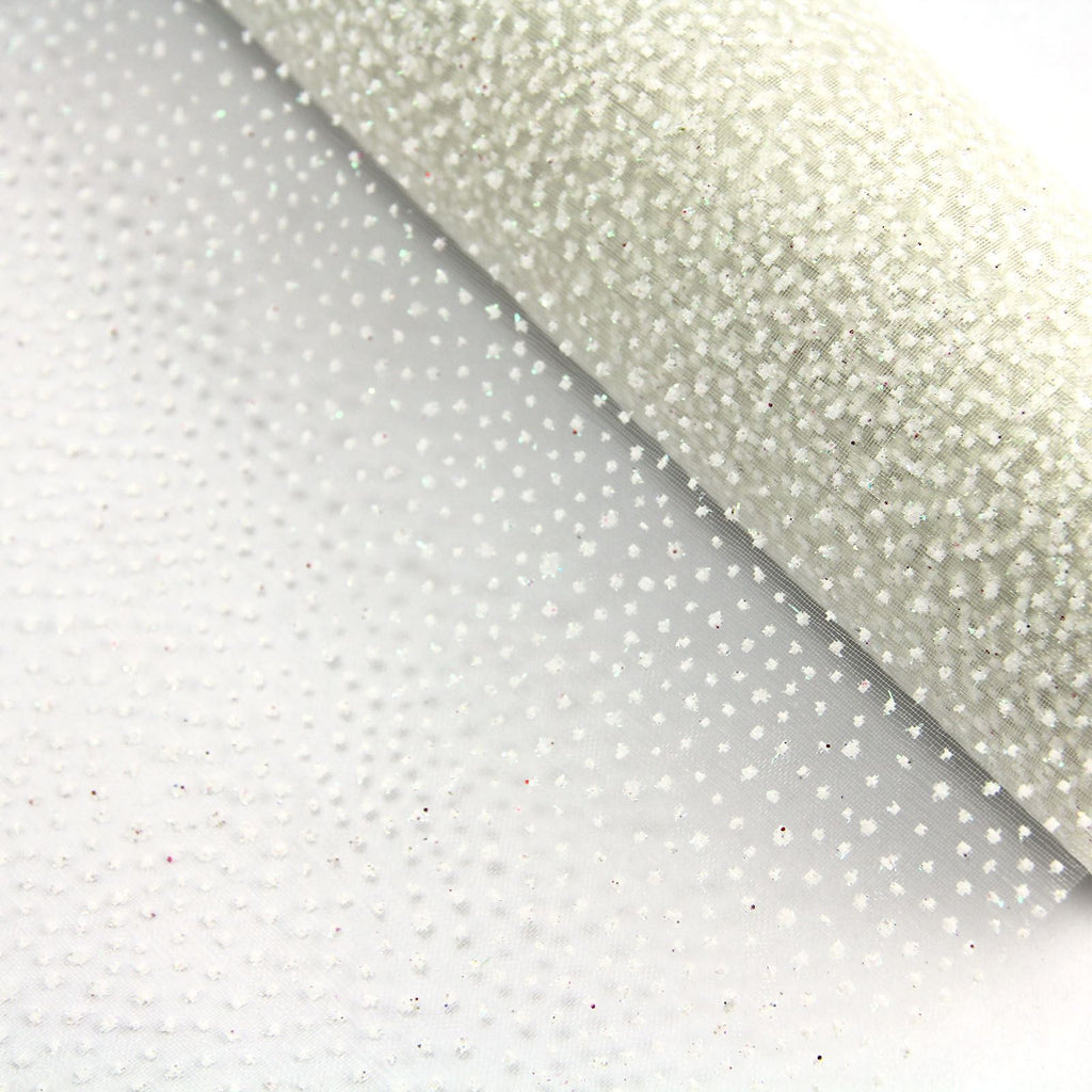 White Spot Organza Mesh - 52cm x 5 Yards