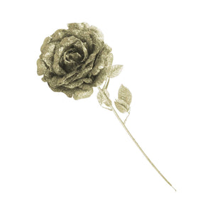 Heavy Glittered Large Single Rose