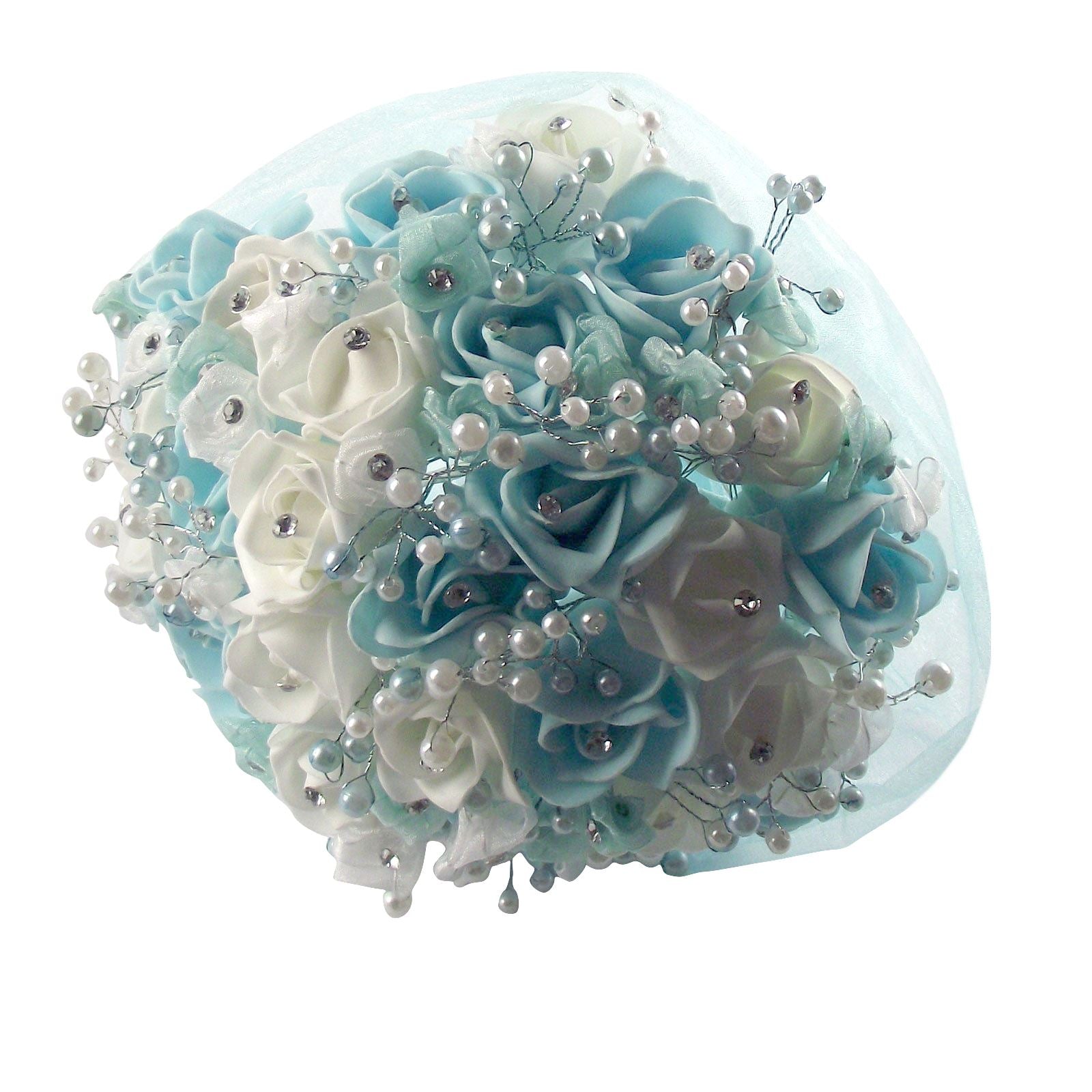Rosebud, Diamante and Pearl Bridal Bouquet