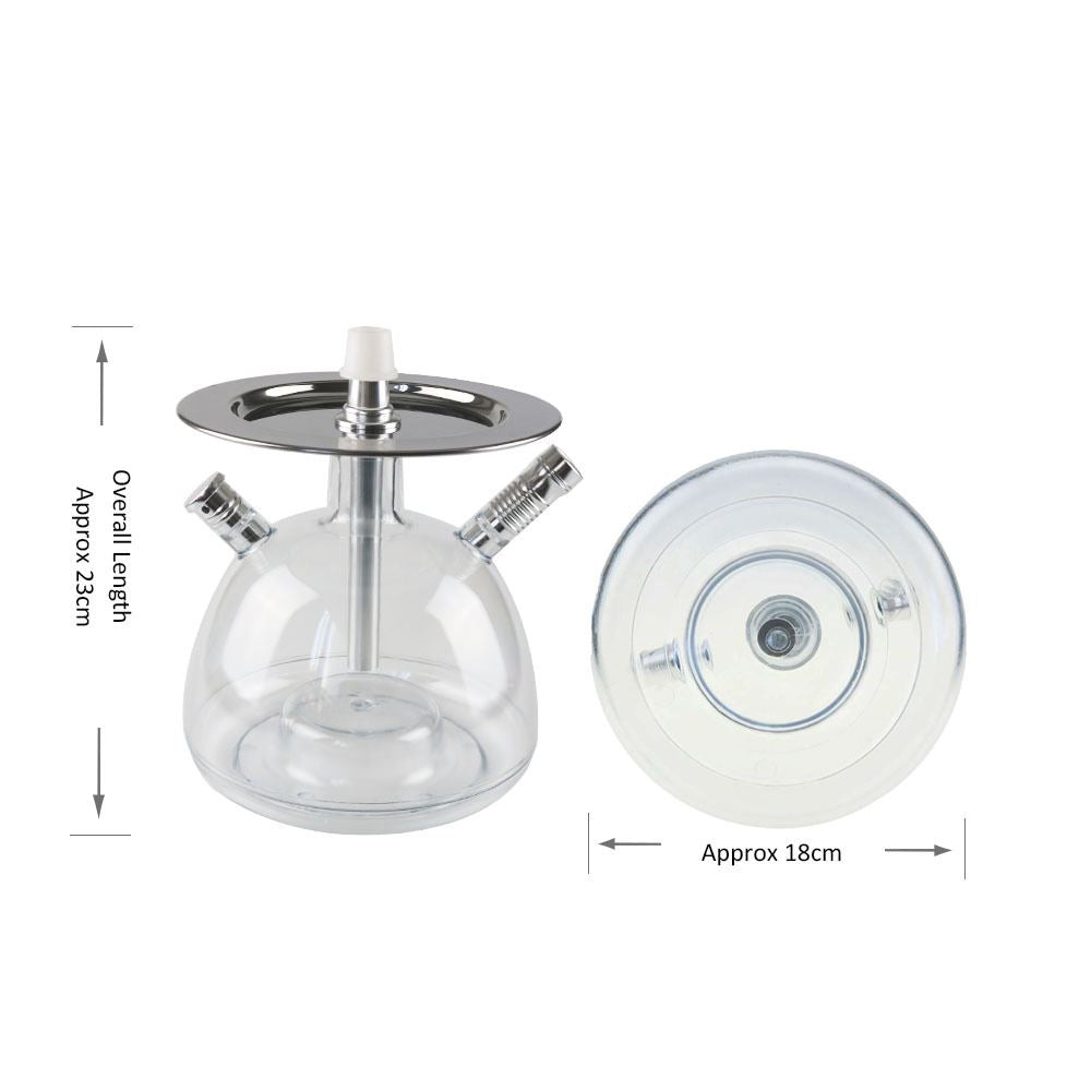 Premium Acrylic 2 Hose Hookah - Unbreakable Double Pipe Party Shisha Set