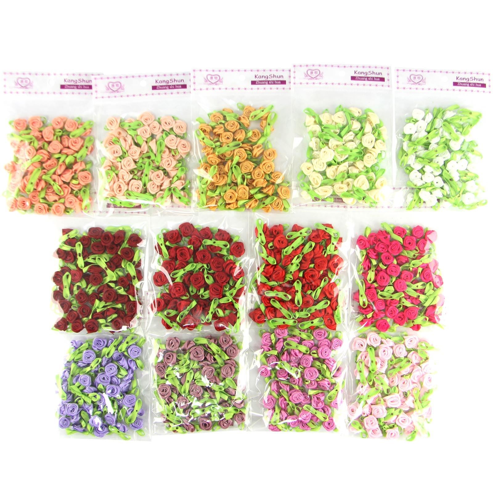 15mm Satin Ribbon Roses