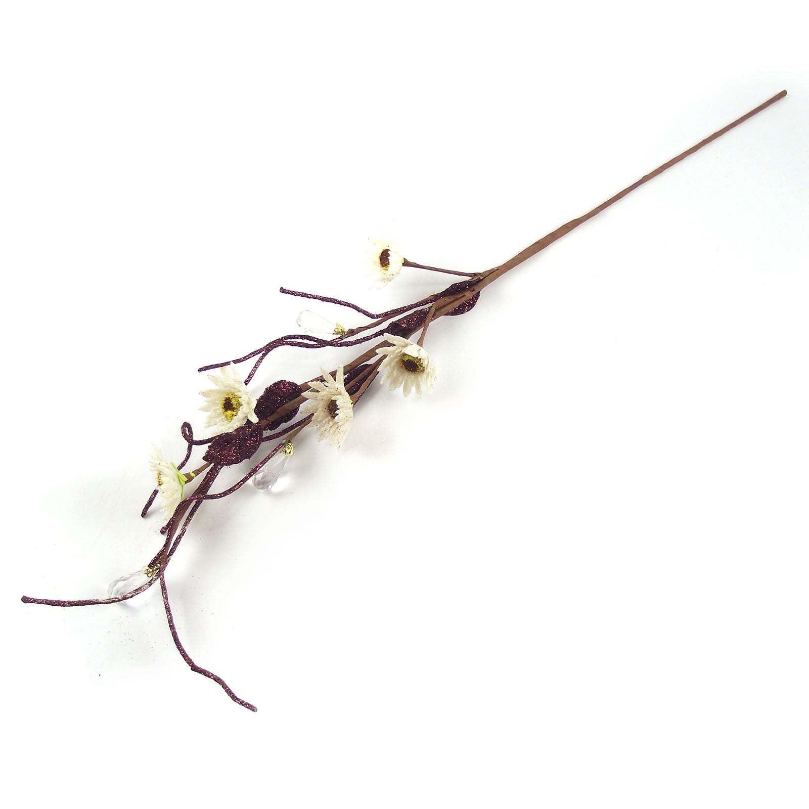 5 Head Glittered Sunflower and Crystal Spray