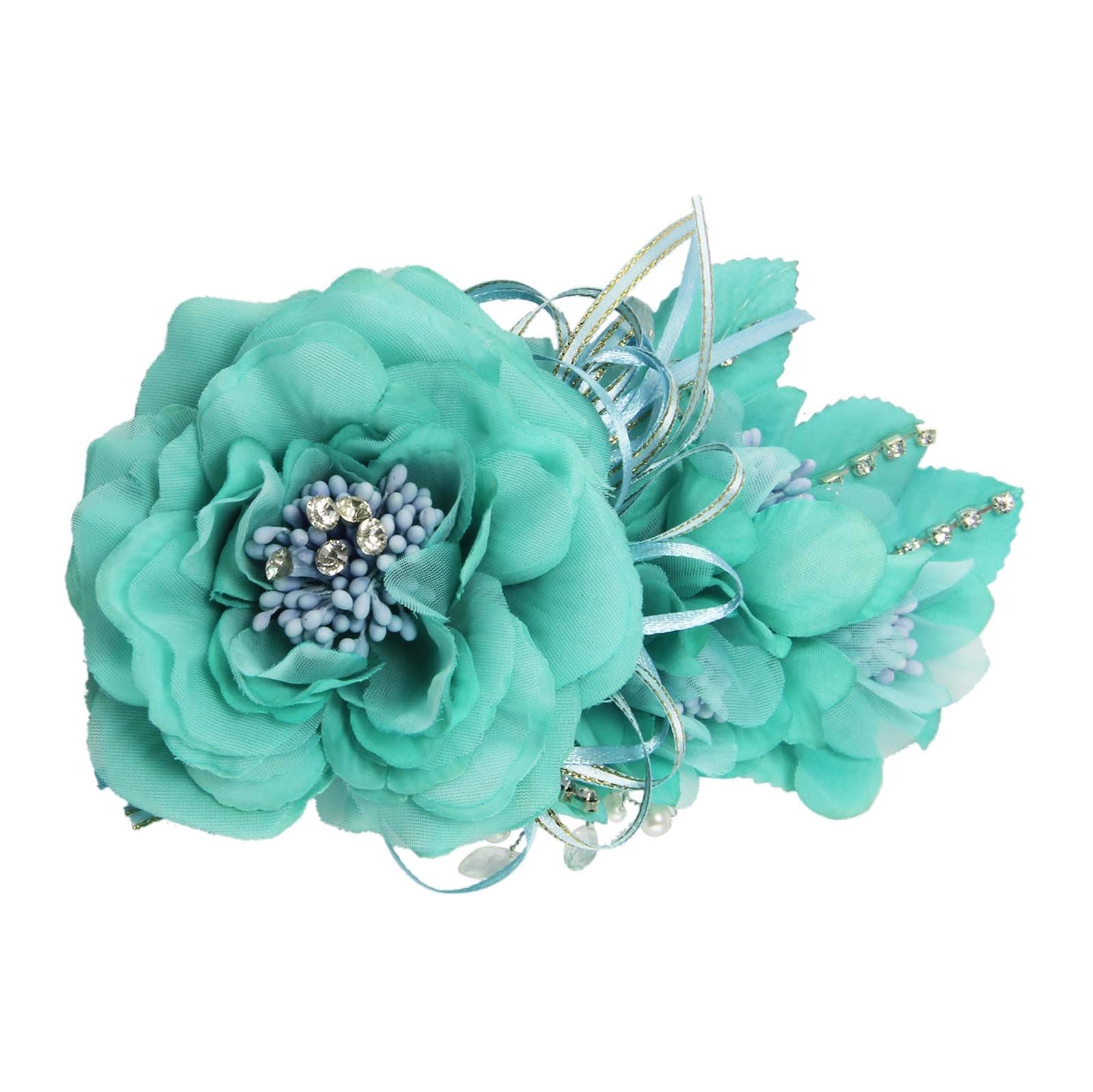Long Premium Rose and Diamante Fascinator