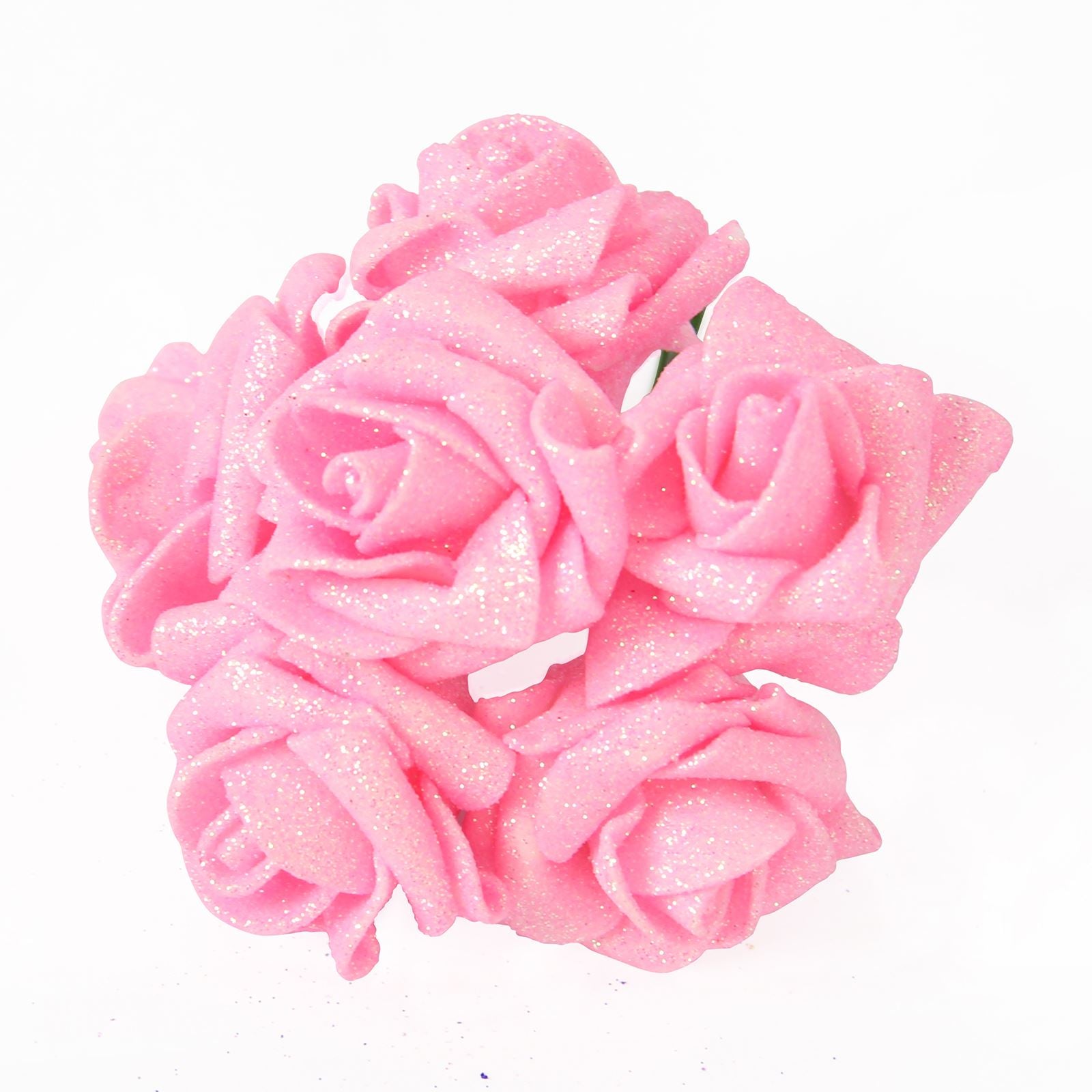 36x Full Glittered Foam Roses