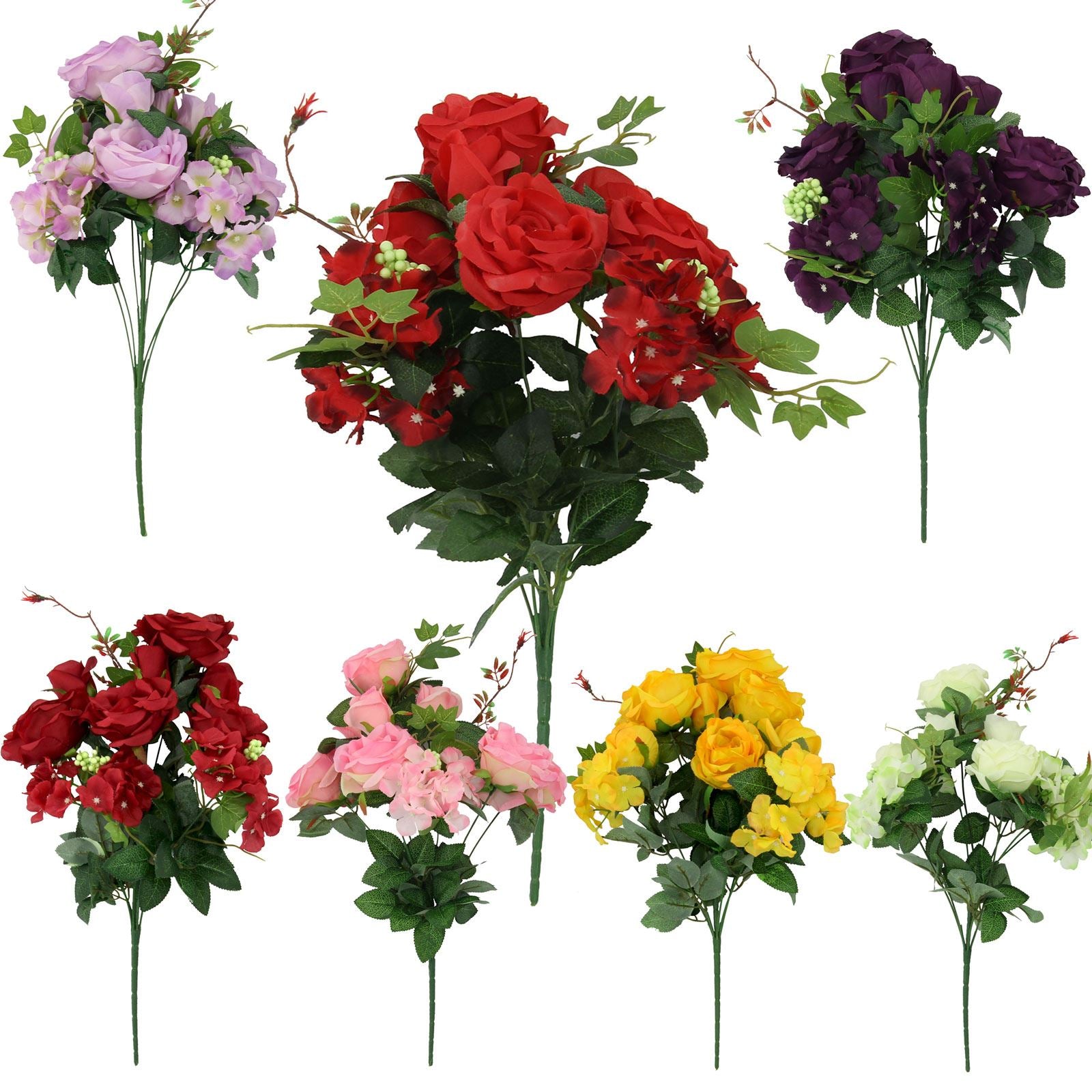 XL 9 Head Rose and Hydrangea Bouquet