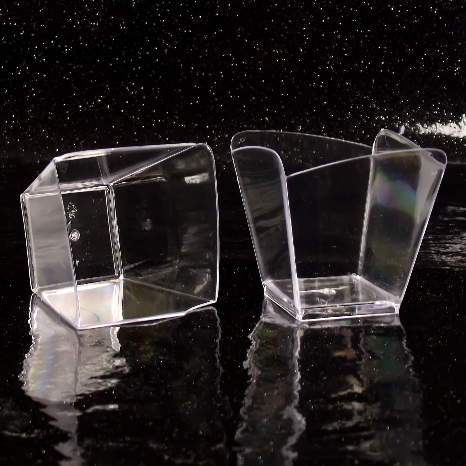 Canape Dishes Wave Square 5.5cm Disposable Dessert Cups (M)
