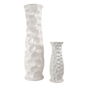 Tall Dimpled Rustic Effect Glitter Ceramic Vases