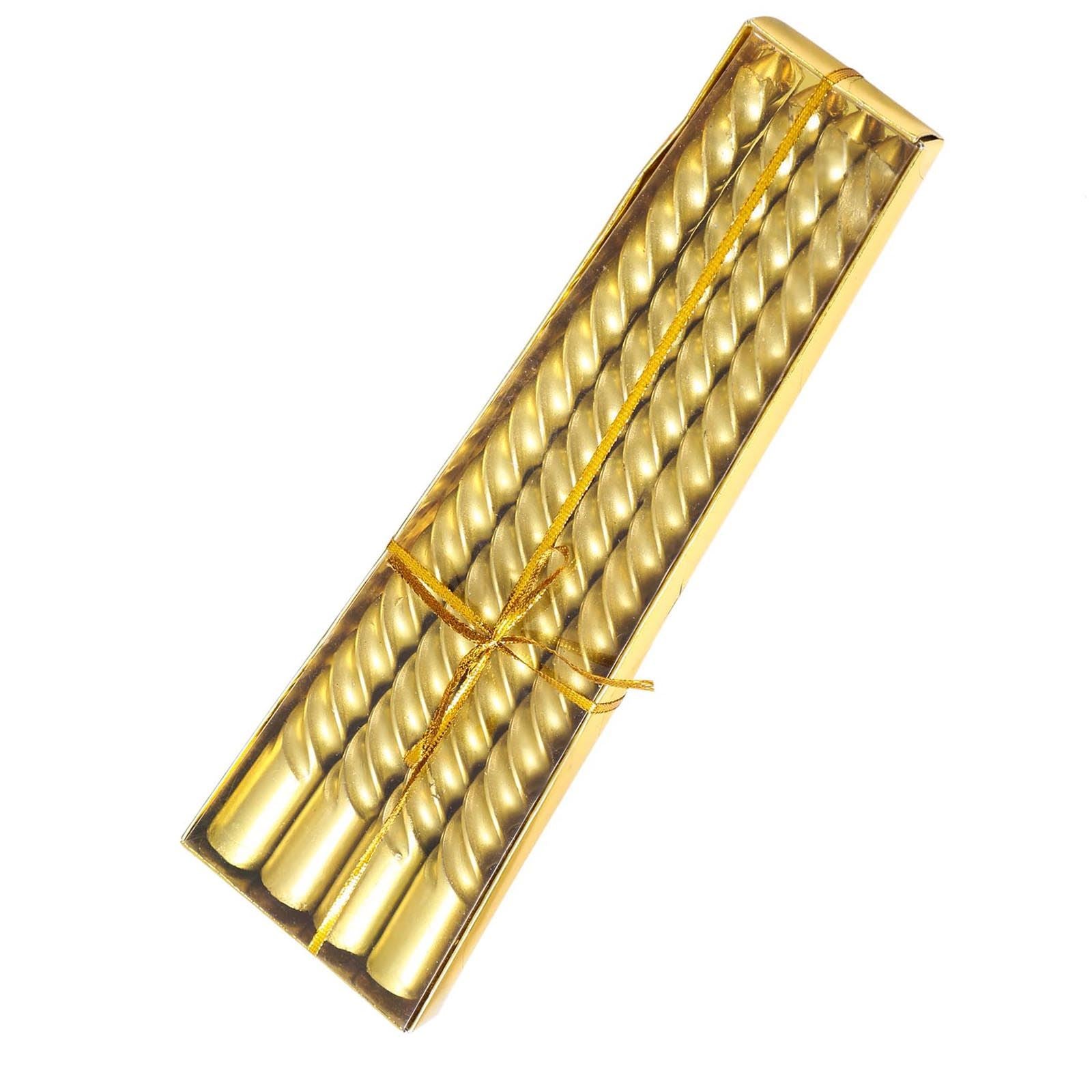 Metallic Slim Twisted Taper Candles