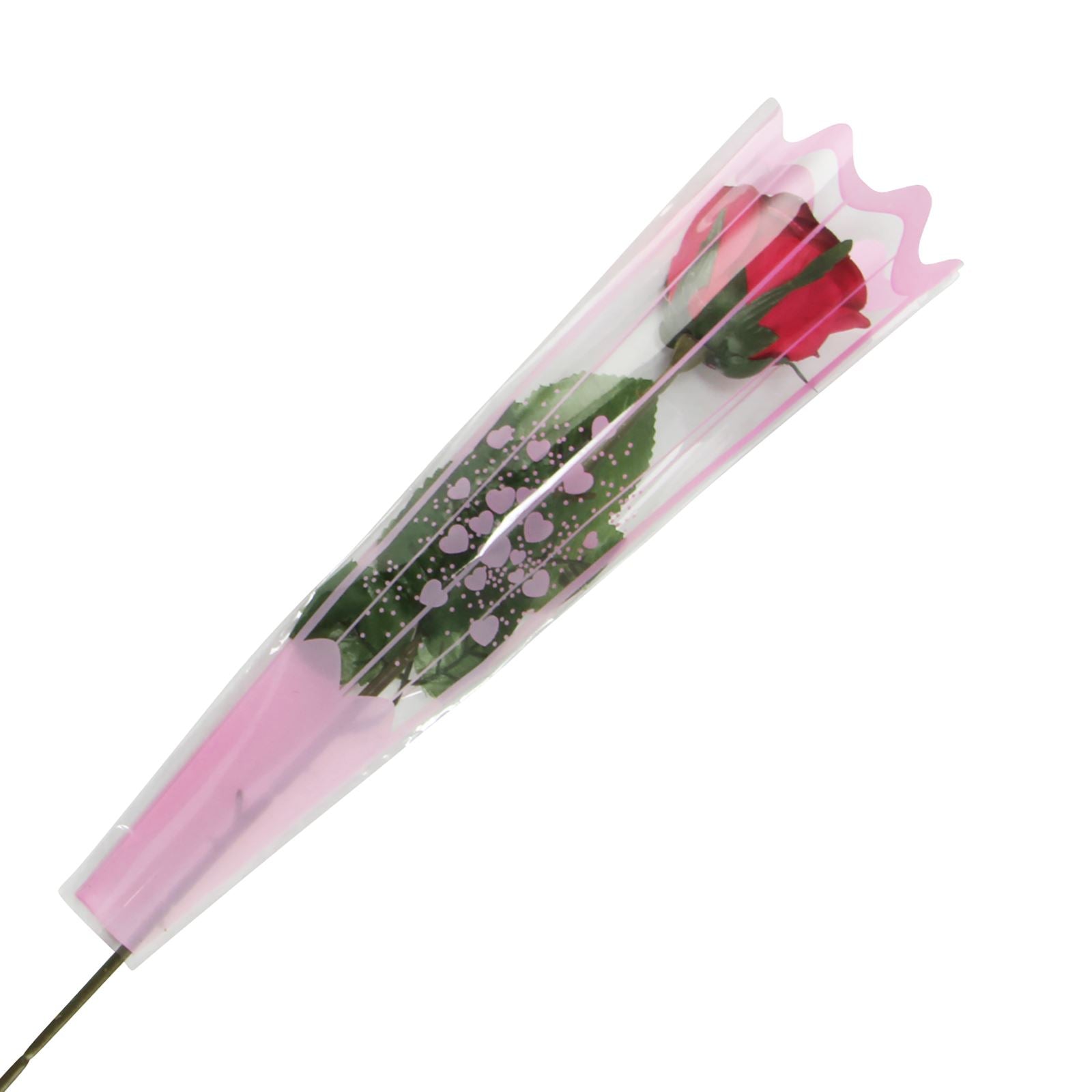 Printed Single Rose Cellophane Sleeves
