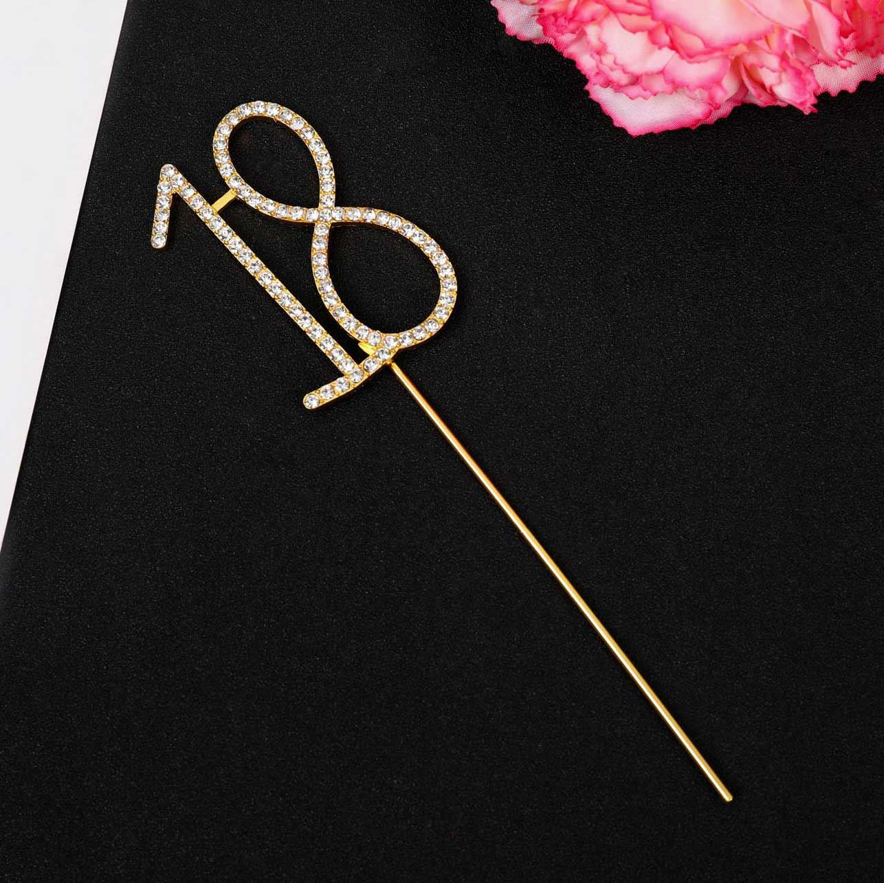 Premium Metal Diamante Number Cake Toppers