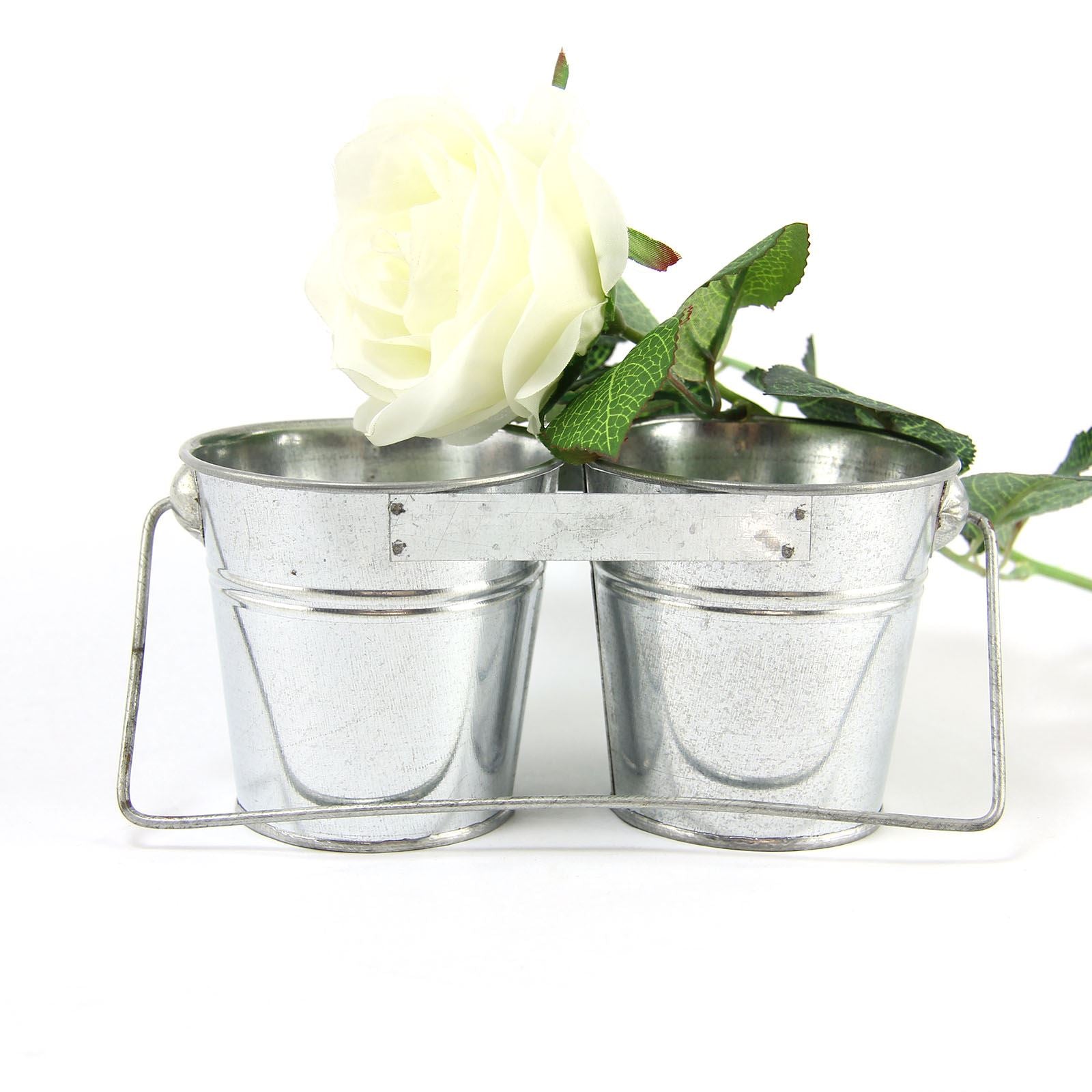 Mini Double Hanging Galvanised Planters