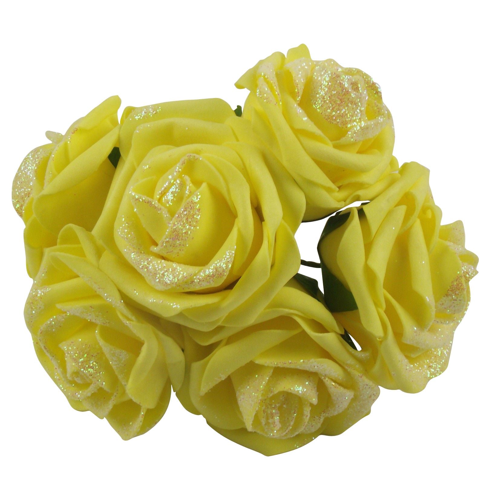 Glittered Foam Roses Bunch of 6