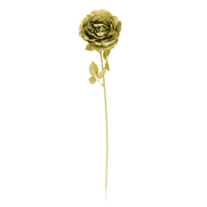 Heavy Glittered Large Single Rose