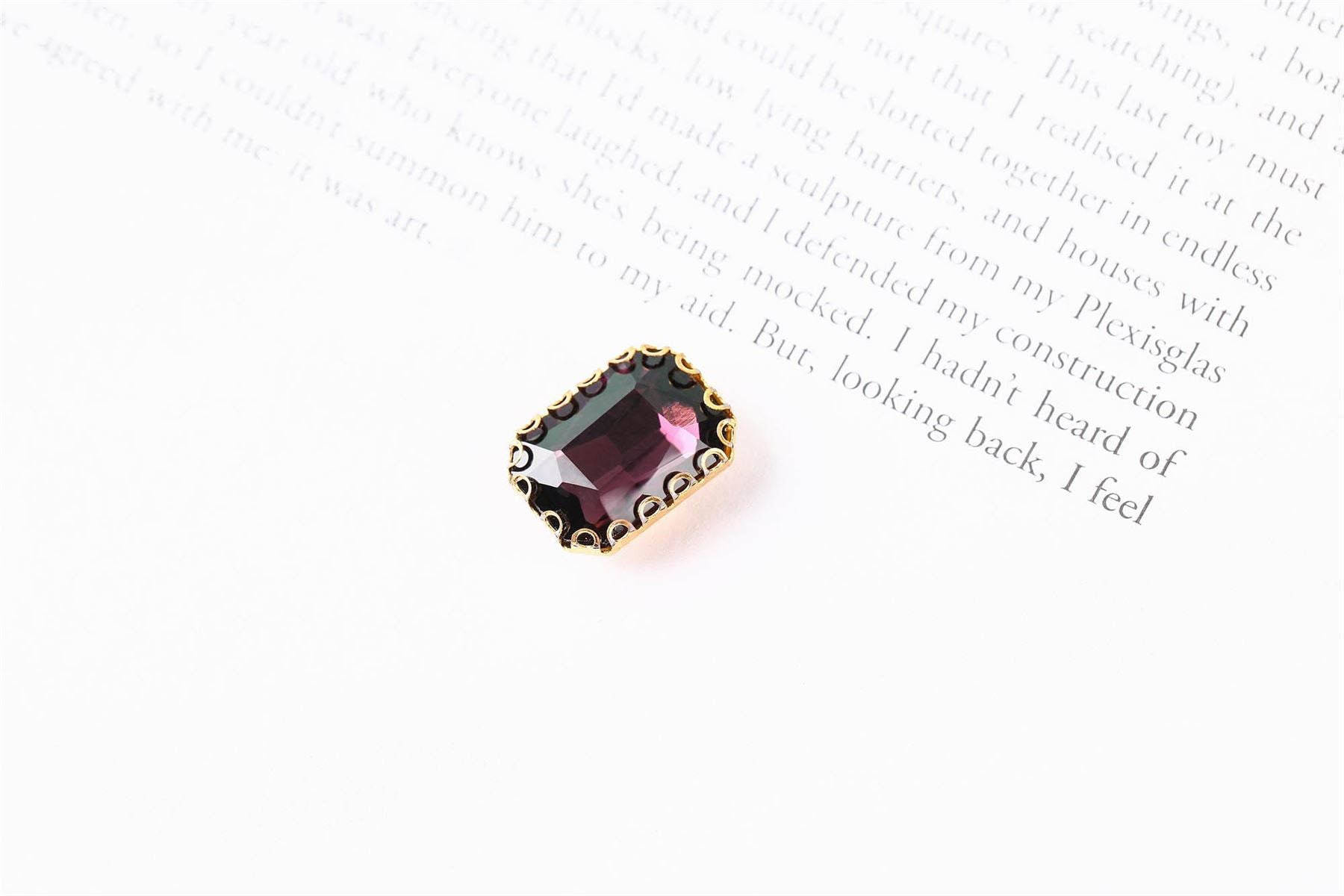 Coloured Large Rectangular Rhinestones in Setting