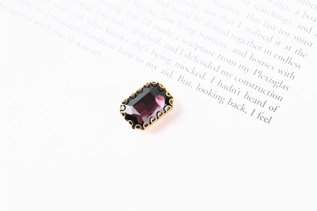 Coloured Large Rectangular Rhinestones in Setting