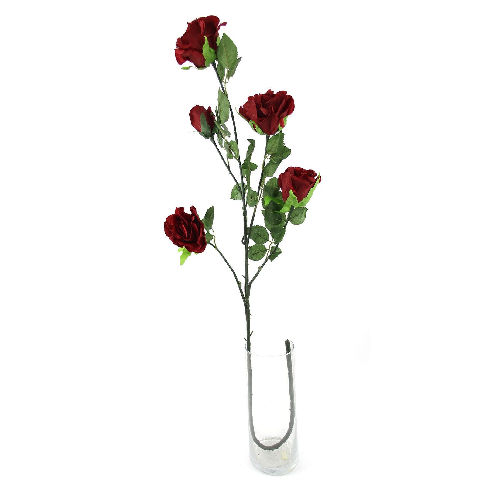 5 Head Large Open Rose Spray