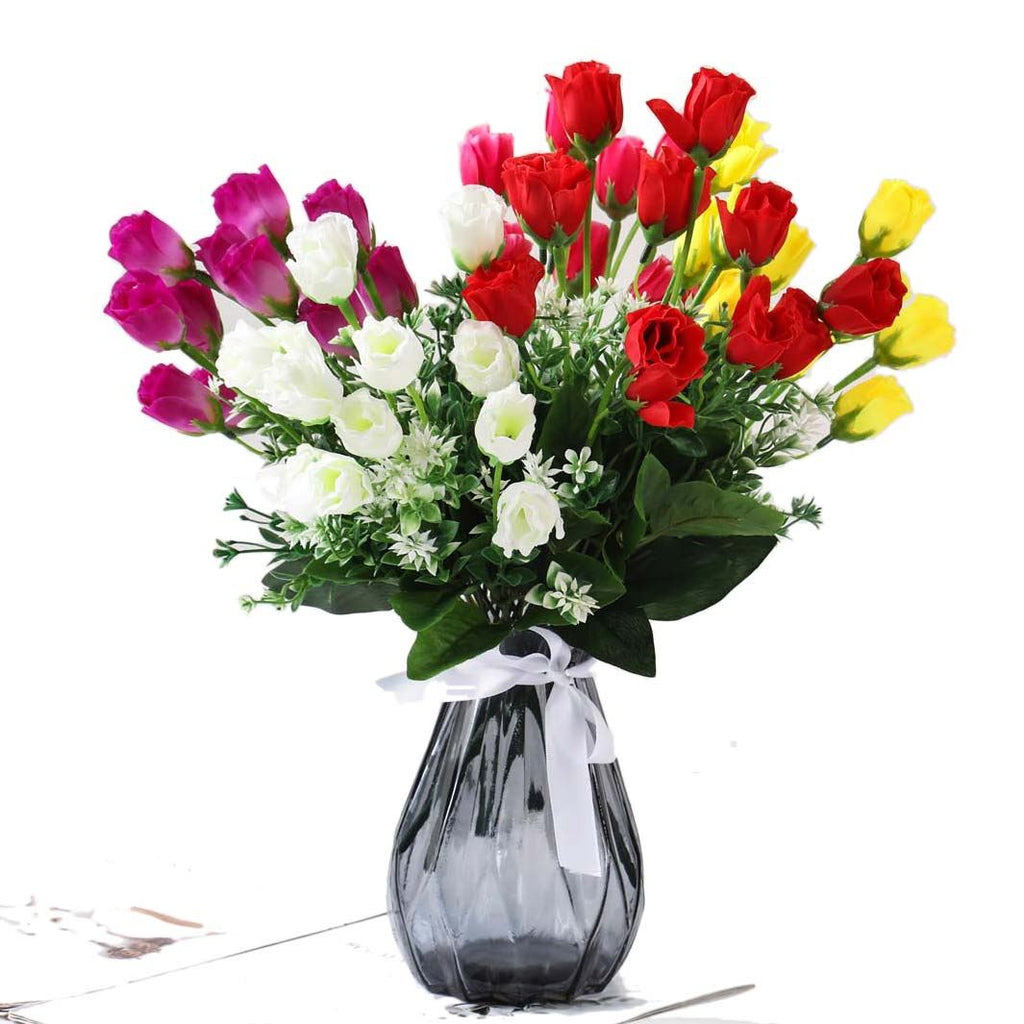 10 Head Small Tulip Rosebud Flower Bunch