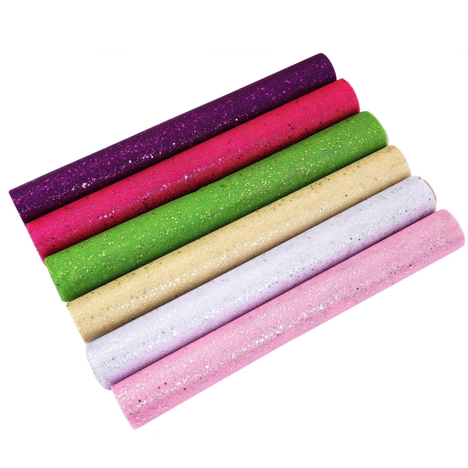 Glitter Sequin Studded Organza Mesh Fabric