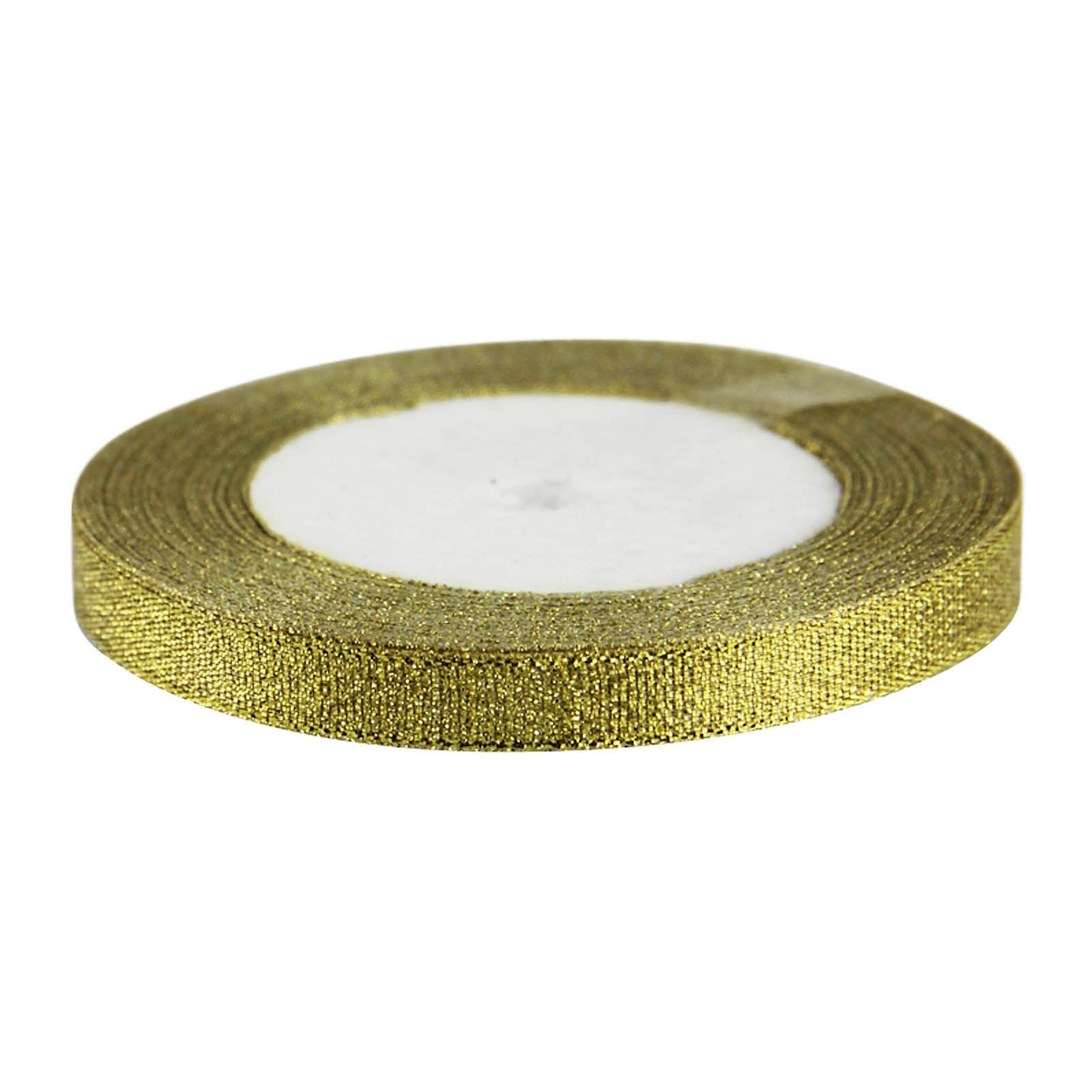25 Yard Roll of 10mm Metallic Satin Ribbon