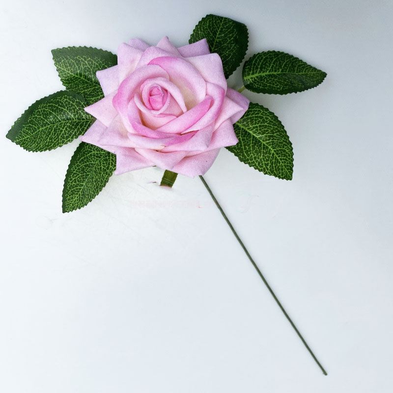 Premium Velvet Single Roses with Wire Stem