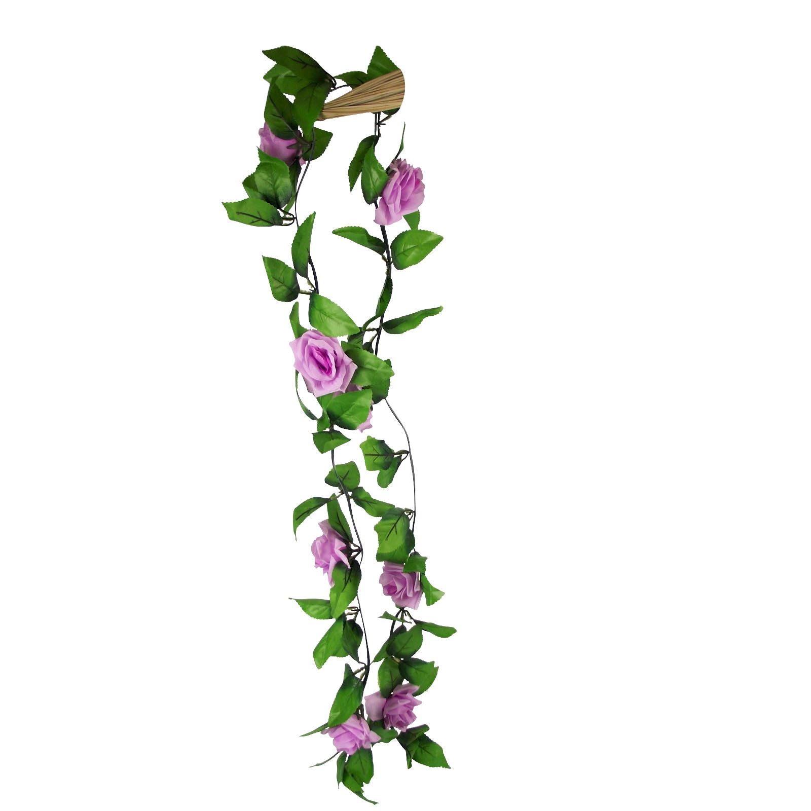 200cm Garland with 8 Open Roses