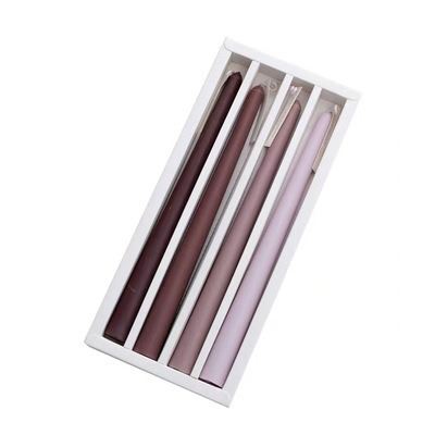 Set of 4 Large 10" Matte Pastel Taper Dinner Candles