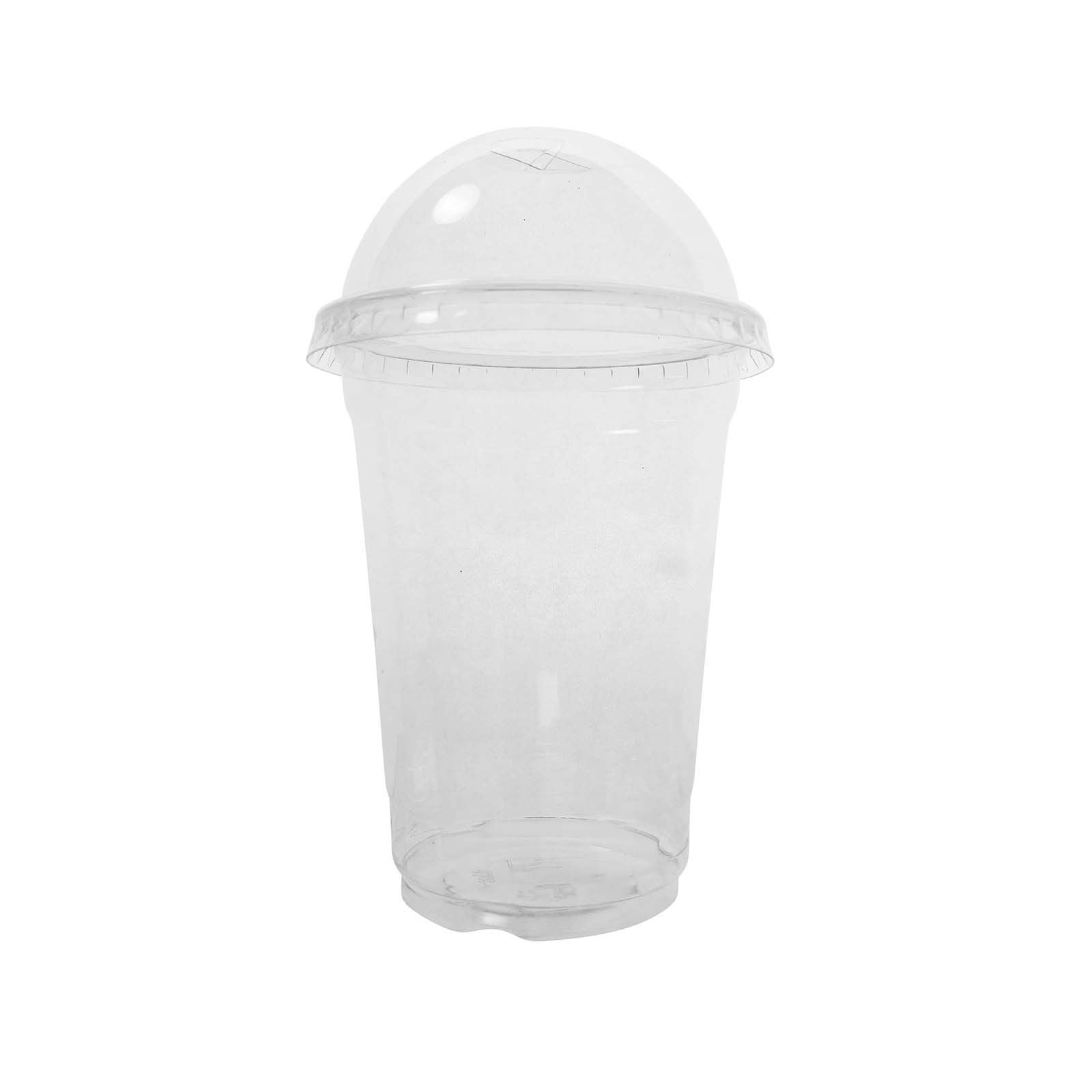 Disposable Clear Milkshake Cups with Dome Lids