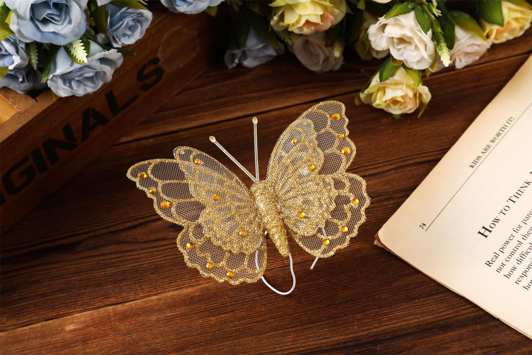 Box of 12 Large Gauze Butterflies