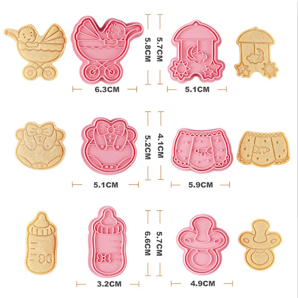 Set of 8 Premium Embossing Cookie Cutters