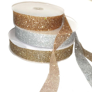 Premium Metallic Glitter Net Ribbon with Sequins 3 Metres