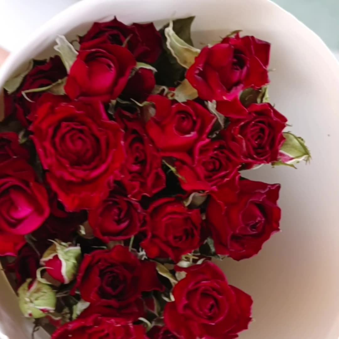 Bouquet of 10 Dried Rose Stems - Preserved Natural Eternal Forever