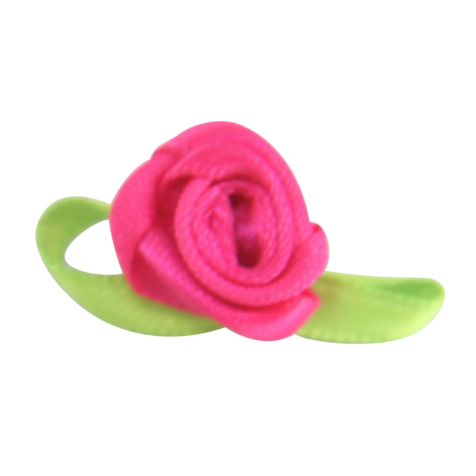 15mm Satin Ribbon Roses