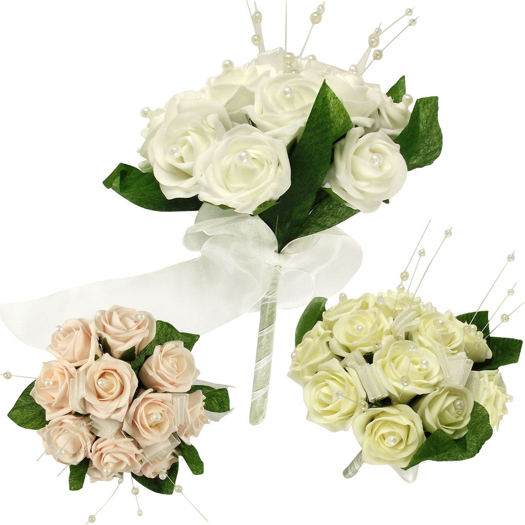 12 Rose and Pearl Brides Posy