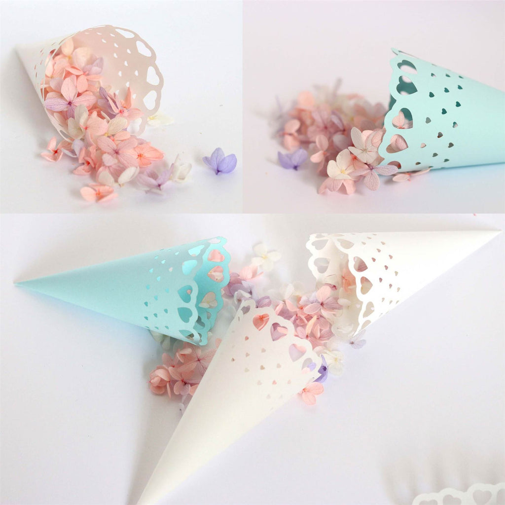 Laser Cut Wedding Paper Confetti Cones