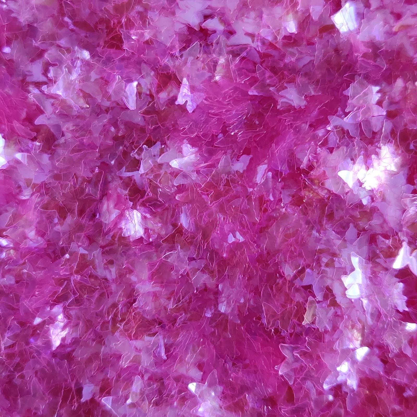 Glitter Elements - Iridescent Fuchsia - 3mm Butterfly