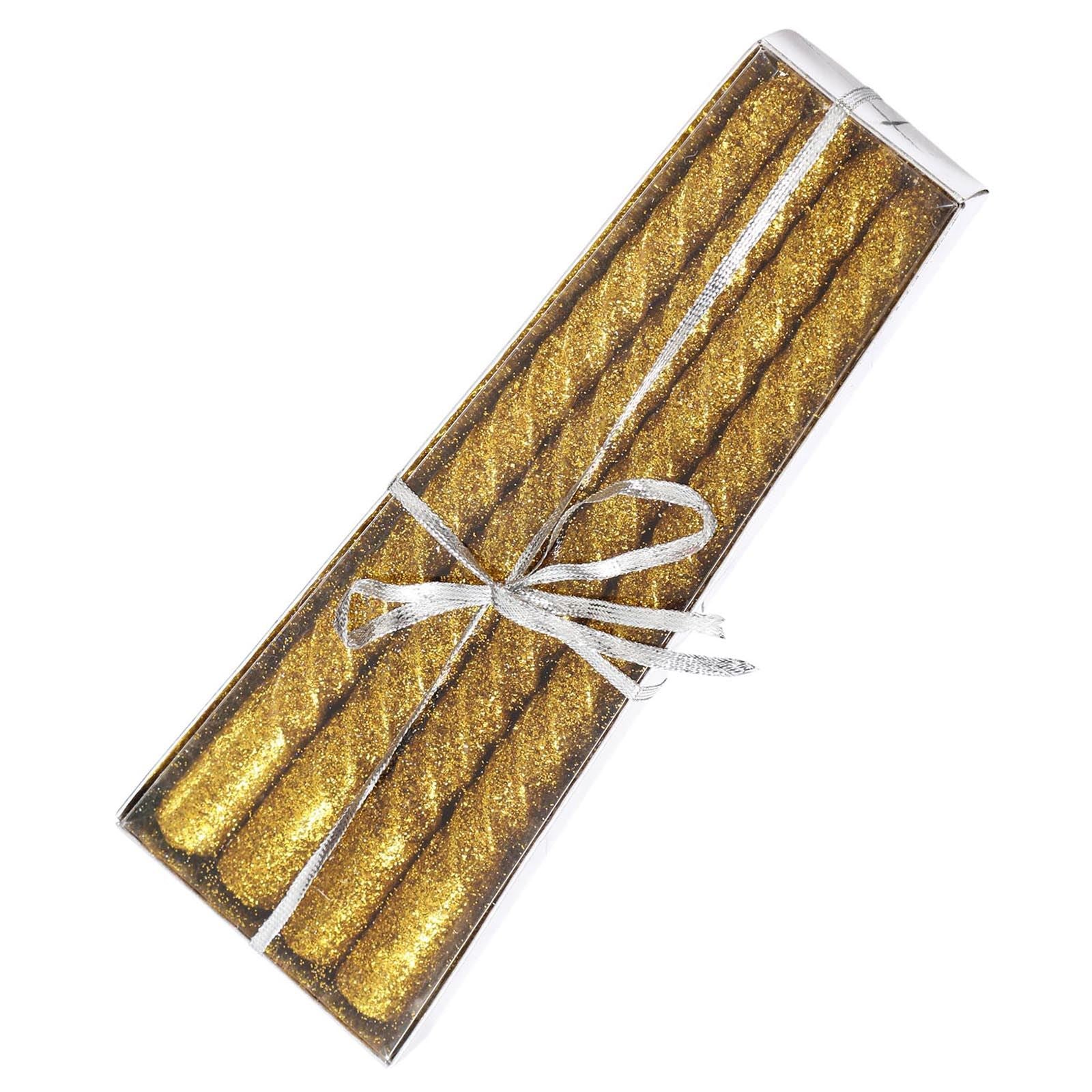 Full Glittered Metallic Taper Candles
